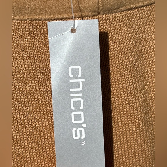 NWT CHICO’S s4 (20) camel topcoat/long line sweater Gorgeous & classic staple! - Picture 7 of 7
